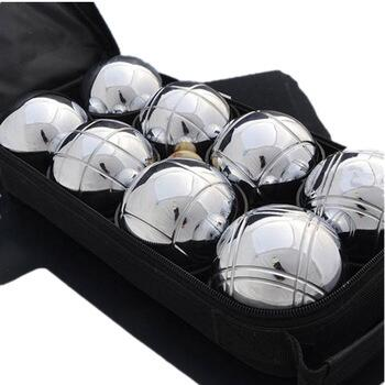 Bocce Ball Set 73mm Petanque Boules French Balls with 8 Silver Balls And Carry Bag for Outdoor Garden Beach Games