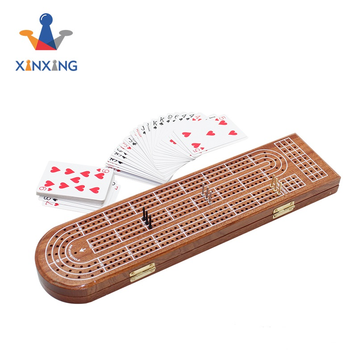  Folding Wooden Cribbage Score Board Game 3 Track Layout Classic Cribbage with Poker And Metal Pegs ,wooden indoor game 