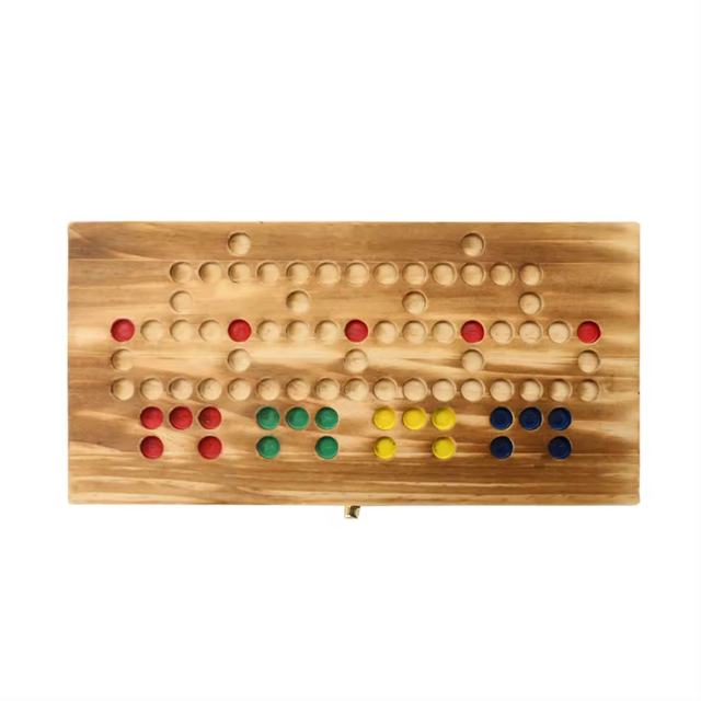 Surface is Charred Custom Malefiz Table Board Games Barricade Wooden Chess Games and Puzzles Family-Friendly Brain Teasers