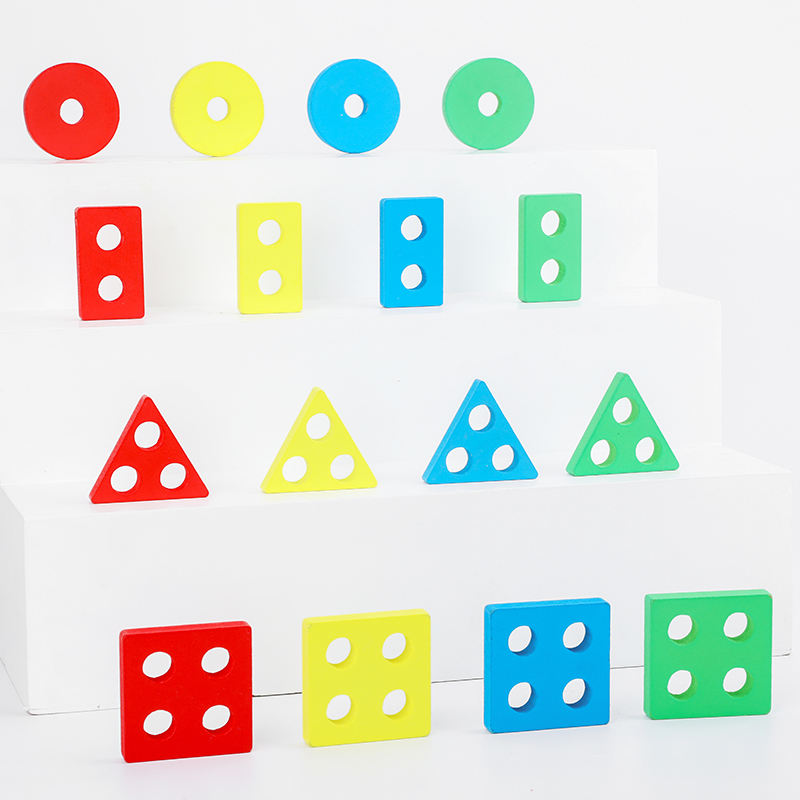 Wooden Sorting Stacking Montessori Toys Shape Color Recognition Blocks Matching Puzzle Stacker Geometric Board Early Educational