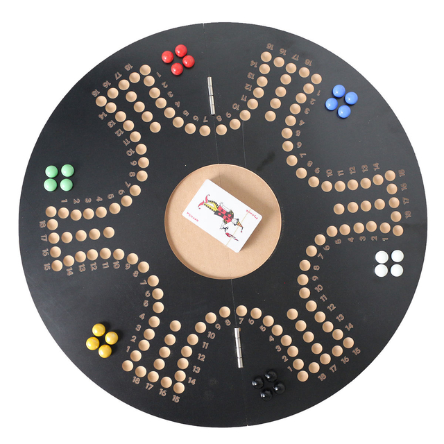  Original Classic Board Marble Game Double Sided Painted 2 to 6 Player Wooden Table Game for Parties Foldable Game Set