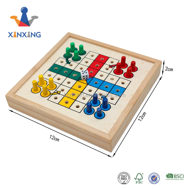 Wooden Flying Chess Game Board Airplane Flight Carpet for Family Party Toy for Kids and Adults.