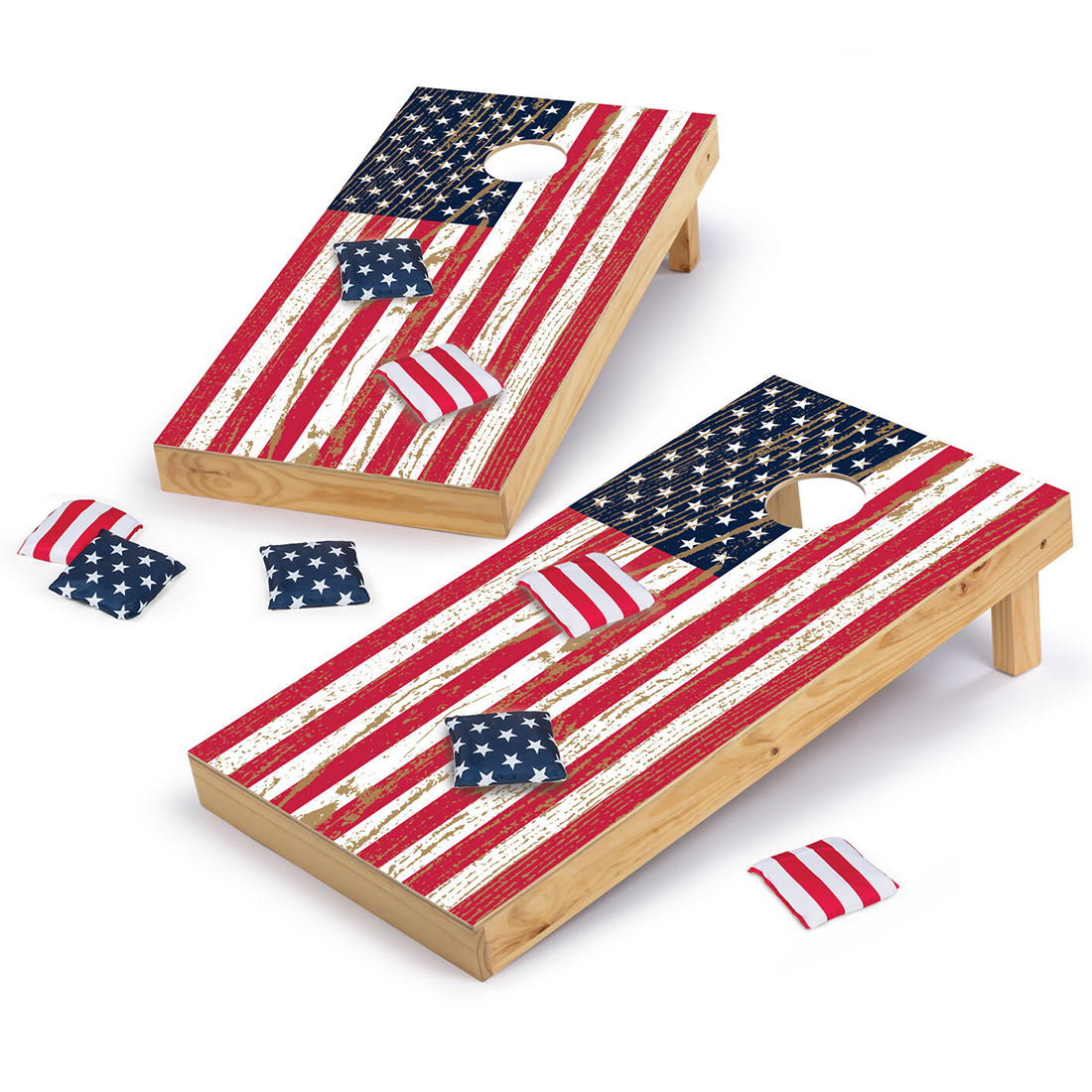 2x3 Solid Wood Premium Cornhole Sets 8 Bean Bag Toss Bags and Cornhole Boards