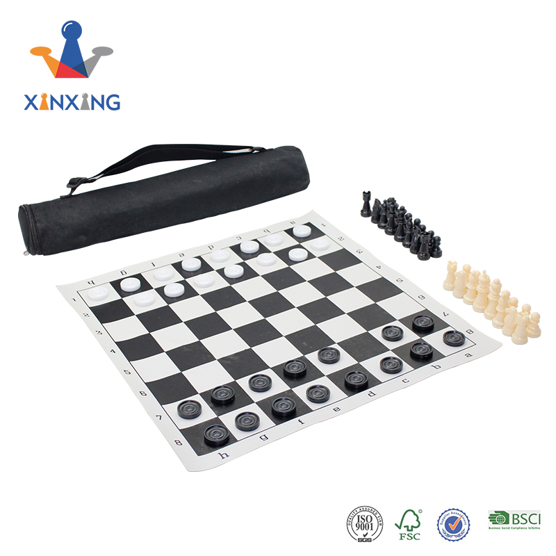 International Chess Tournament Travel Vinyl Chess set with quality plastic pieces