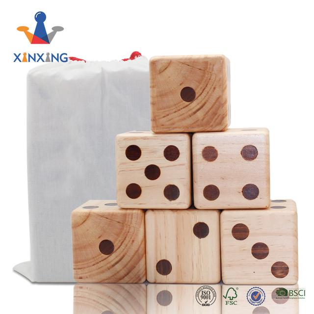 Giant Wooden Yard Dice Set of 6 Yardzee and Yardkle Games Yard Outdoor Lawn Games for Adults and Family