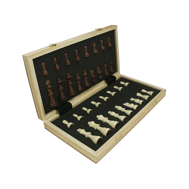 Chess Set,15" Folding Wooden Chess Set Board Game for Adults,Travel Chess Set for Kids