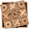 Tic Tac Toe Wooden Board Game Table Toy Player Room Decor Tables Family XOXO Decorative Pieces Adult Rustic Kids Play Travel Backyard Discovery Night Level Drinking Romantic Decorations (Standard)