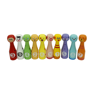 Carton Custom Colorful Bowling Set Pins With Wooden Balls for Indoor & Outdoor Sports Bowling Games