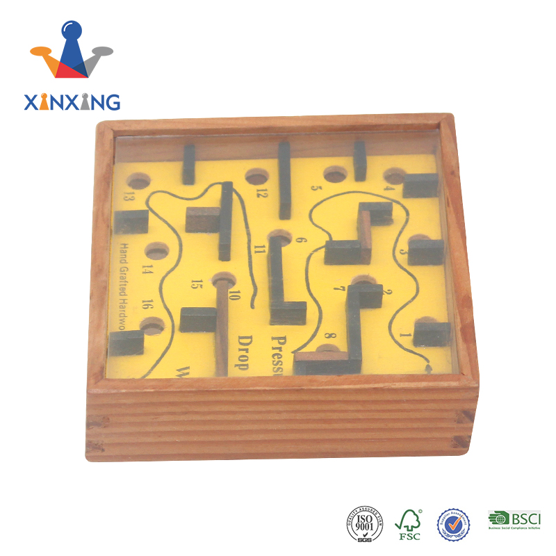 Labyrinth Wooden Maze Game with Two Steel Marbles, Puzzle Game for Adults, Boys 