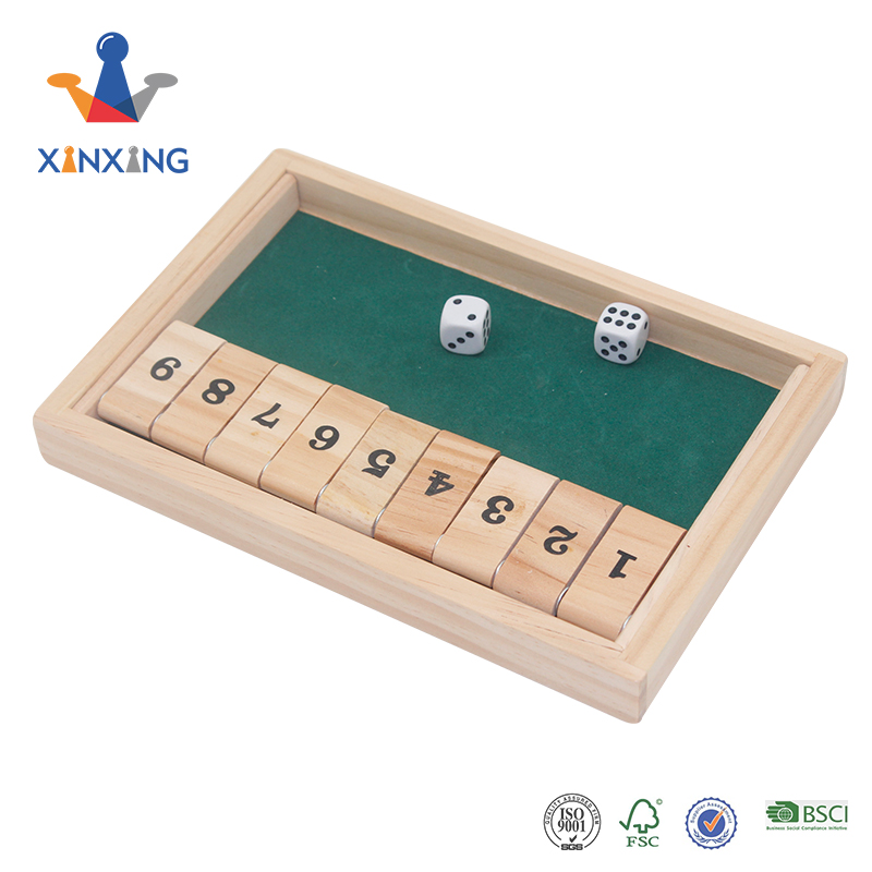 Shut The Box 2 Players Wooden Game Set
