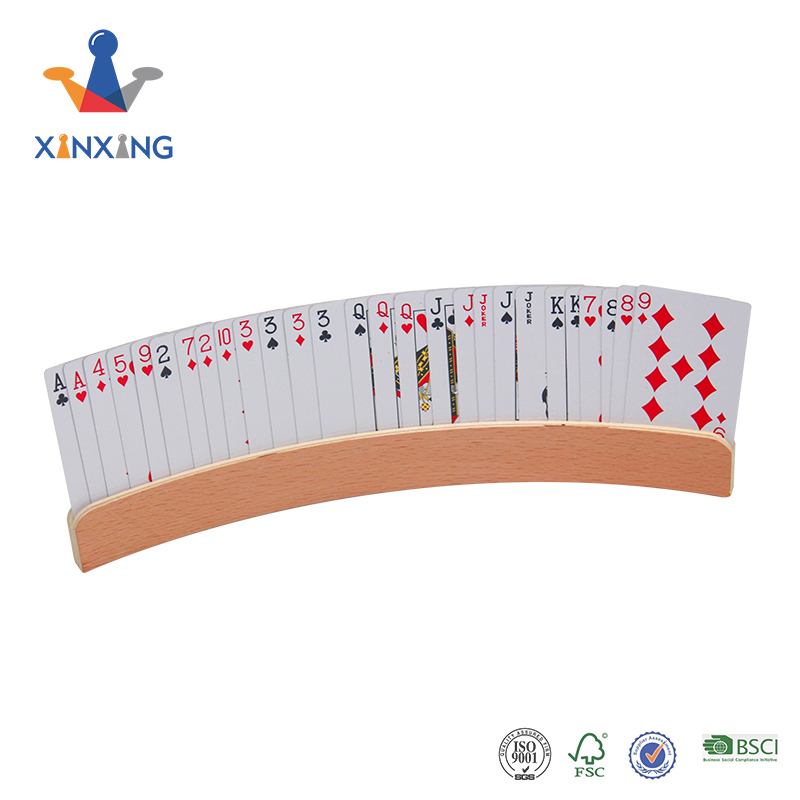  Customizable Size Anticorrosion Pine Wood Playing Card Holder Card Holder Portable Name Card Holder Stand.