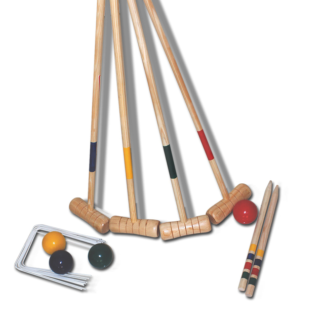 Backyard Games Wooden Croquet Set 6 Player Wood Croquet Game Set for Outdoor Sport