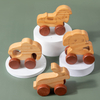 Wooden Cars for Toddlers 1-3 & Babies Wooden Pull Toy Baby Wooden Baby Rattle Teething Toys Montessori Wooden Toy