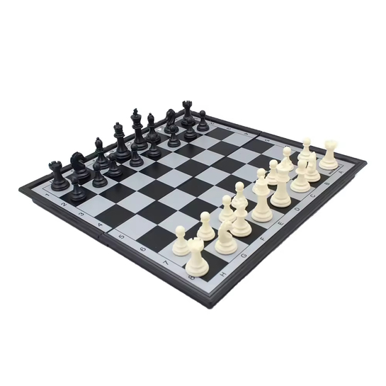 11.4" Magnetic Chess backgammon and Checkers 3 in 1 game set with Folding Board Travel for Children and Adults Plastic Case.