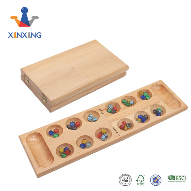 Wooden Foldable Mancala Game Mancala Board Game. 