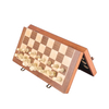 25-Year Manufacturer's Unisex Wooden Chess Checkers SET 15" Magnetic Folding Board 3" King Height Pine Wood Pieces Vintage