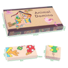 14 Pcs of Educational Wooden Toy Domino Animal Puzzles Kids Game Gift Domino Tiles Set for Toddler