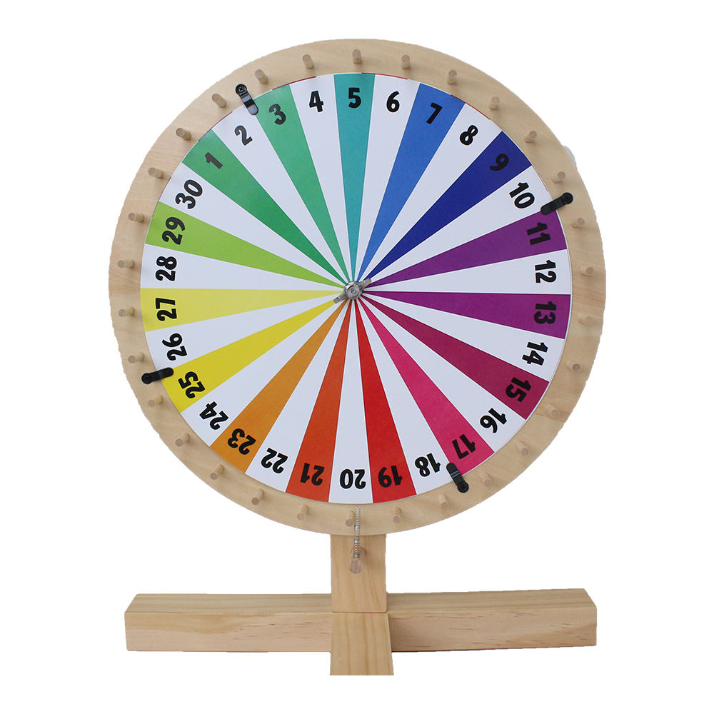 14" Picker Wheel Editable Color Prize Wheel Wall Tabletop 30 Slots for Fortune Spinning Game Carnival Tradeshow Accept Customize