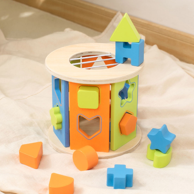 Shape Sorter Toys Wooden Shape Sorter Early Learning Educational Montessori Toys for 1+ Year Old get Smarter