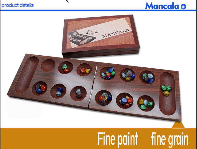 Wood Folding Mancala Board Game Travel Game Mancala Game, Solid