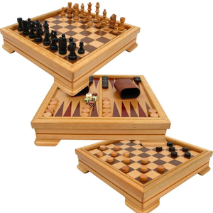 Deluxe 7-in-1 Multifunction Board Games Set - Chess - Backgammon Etc