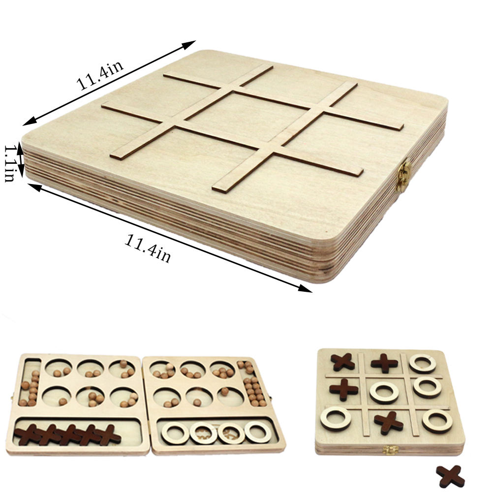 12" Custom Wooden Travel Mancala Tic Tac Toe 2 in 1 Classic Board Game XOXO Game