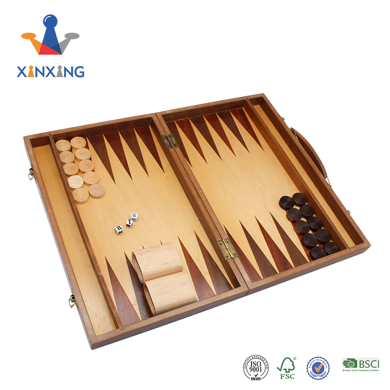 Portable and Travel Backgammon Set with Wooden Wood Backgammon Board Game Set (15 Inches) for Adults and Kids