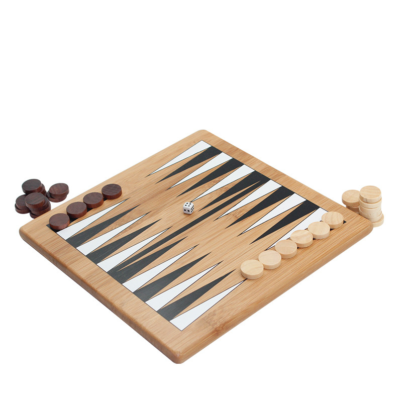 Customized Wood Backgammon Board Game Set unfolded board for Adults and Kids