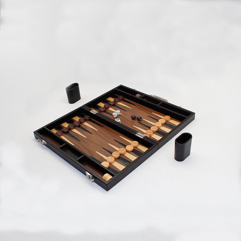 15" Wooden Backgammon Board Game Set for Kids Adults