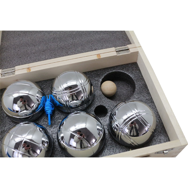 6 Ball 73mm stainless steel Bocce Balls Petanque Boules Set with Wooden Case