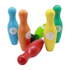 10 Colorful Wooden Bowling Pins and 2 Wooden Balls for Indoor & Outdoor Sports Bowling Games