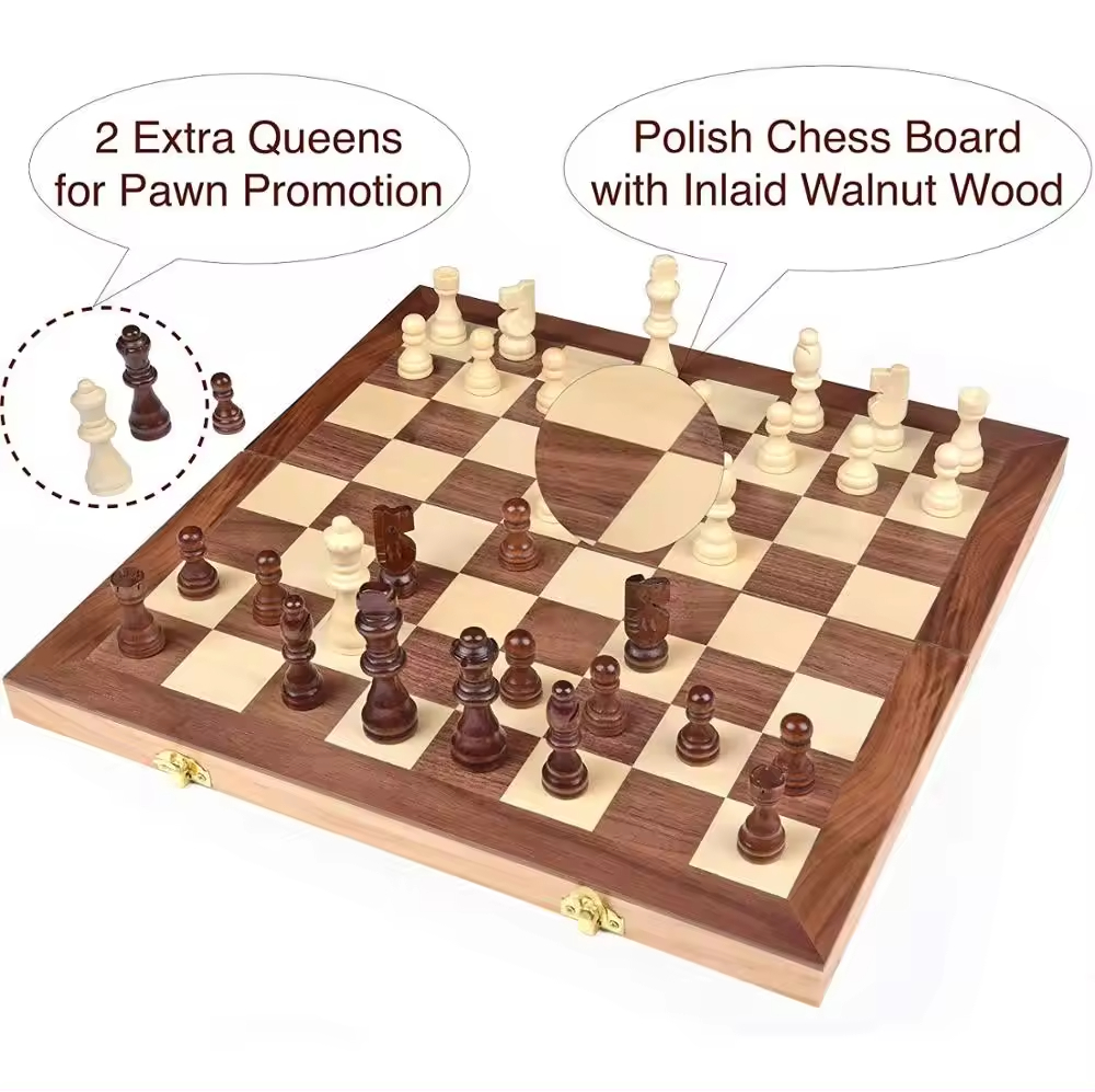 Good Quality Wooden Chess Game With Rope Wooden 2023 Agreat Multiplayer Magnet Chess Board Gam.