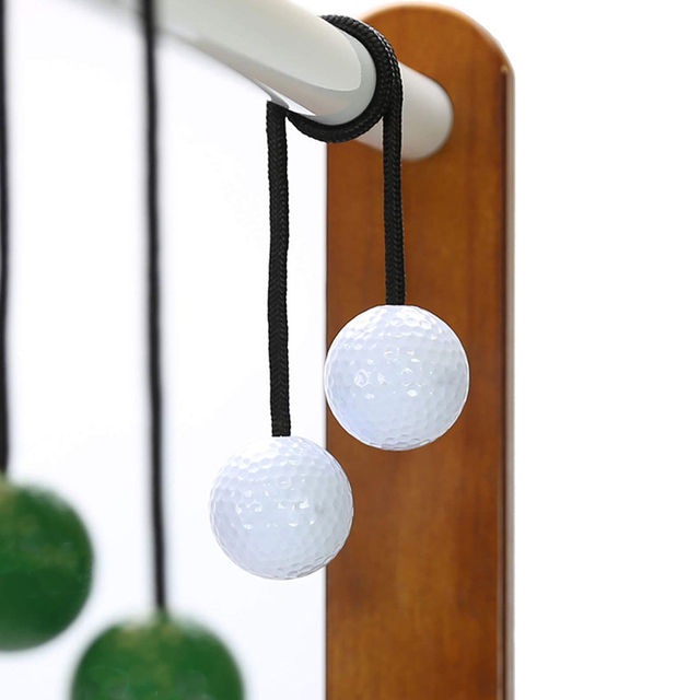 Ladder Toss Game Set 35x26In Pine Wooden Golf Ladder Lawn Game with 6 Bolos Balls and Carrying Case Outdoor Backyard Game.