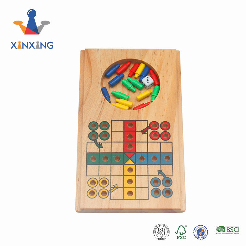 Mini Travel Indoor wooden game Ludo board game for promotion gift Chinese flying chess set