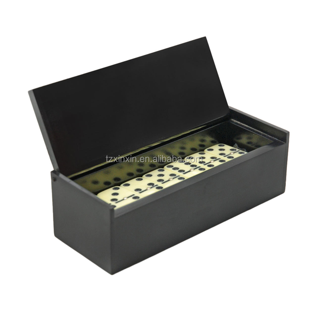 Classic Double 6 Dominoes Gift Set 28 Tiles Spinner Wooden Box Juegos de Mesa Casino Entertainment Durable Wooden Construction