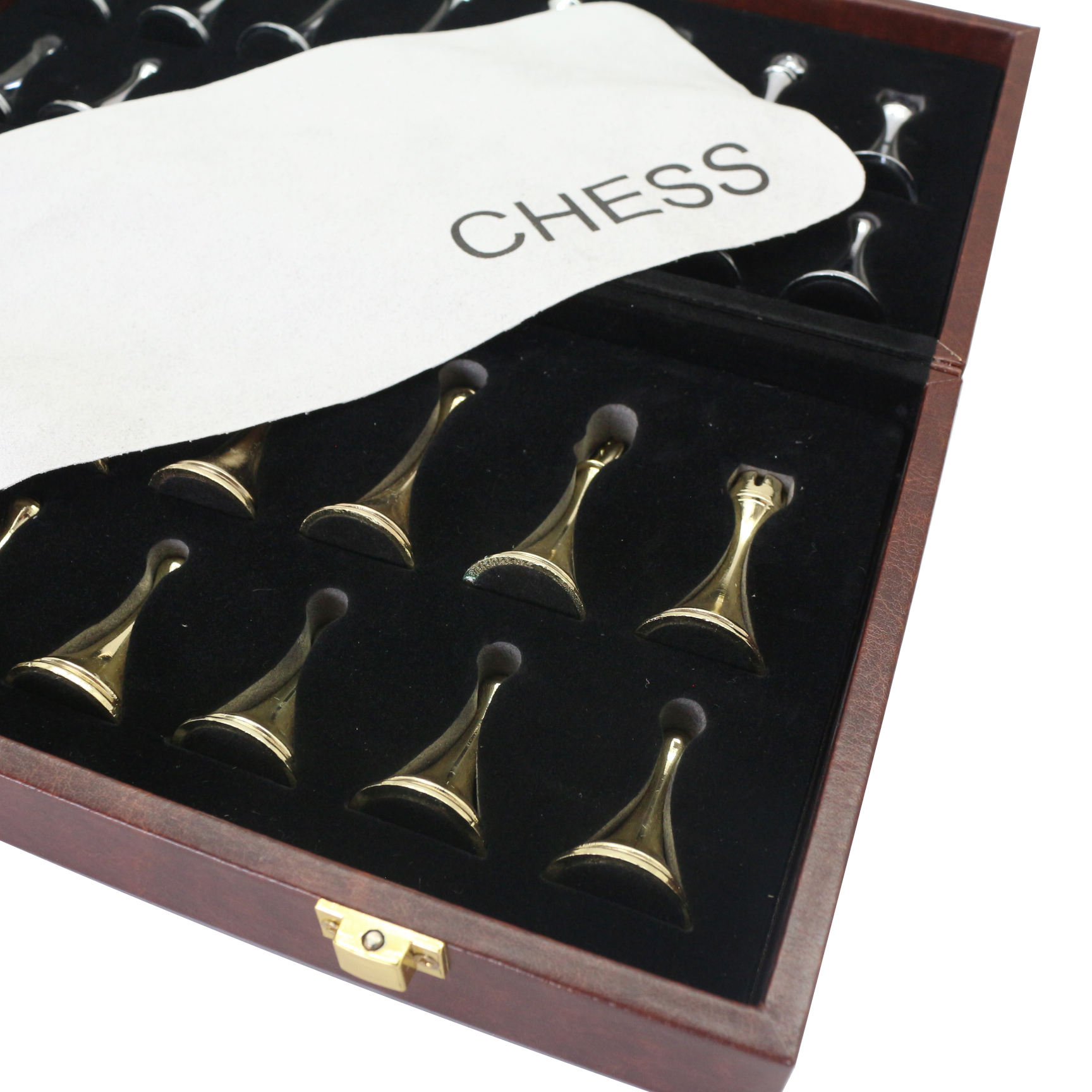 Majestic 12" Magnetic Felted Chess Game Set PU PVC Chess Board Interior Storage Metal Chess Pieces Foldable Chessboard