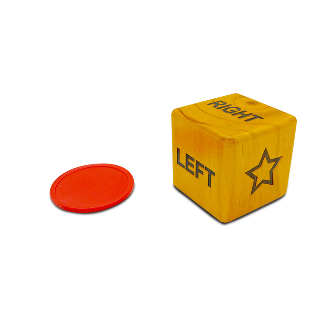 Giant Right Center Left Dice Game (All Weather) with 24 Large Chips & Carry Bag - Jumbo Wooden Lawn Game - Big Backyard Game for Family - Indoor / Outdoor