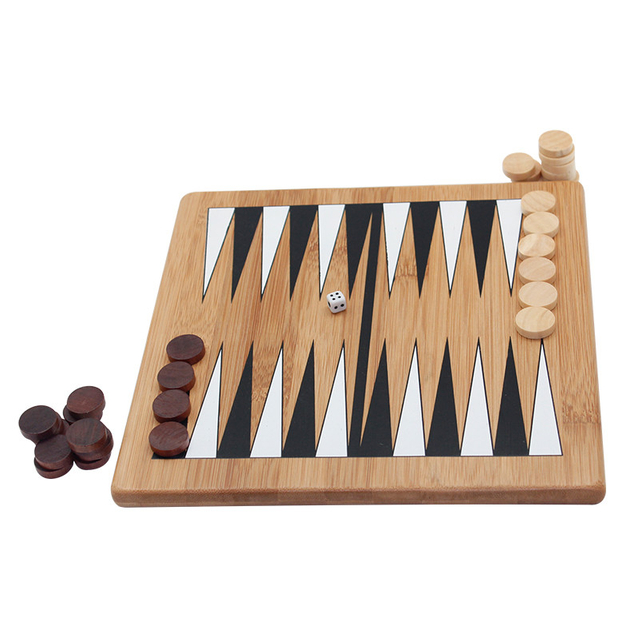 Customized Wood Backgammon Board Game Set unfolded board for Adults and Kids