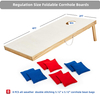 Tournament Edition Regulation Cornhole Game Set - 4’ X 2’ Wood Boards with 8 Dual Sided (Slide And Stop) Bean Bags, Natural