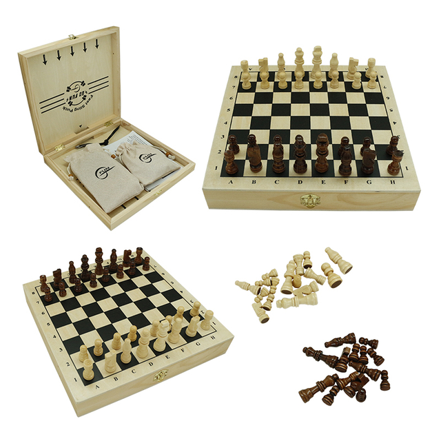Multifunction Wooden Board Games Educational Toy Wooden Chess Toy Set