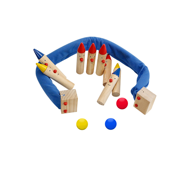 Outdoor Summer Game Colorful Bowling Set for Kids Children And Sports And Entertainment Wood Bowling Game Set
