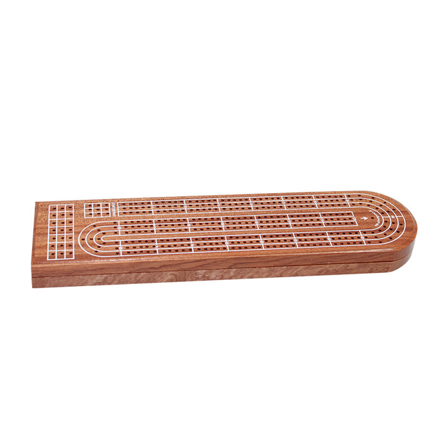 Factory Wholesale Folding Wooden Cribbage Score Board Game 3 Track Layout Classic Cribbage with Poker And Metal Pegs