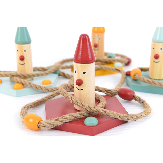 Wooden Ring Toss Game Indoor Outdoor Fun Portable Interactive and Educational Game