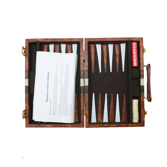  11" Backgammon Set Travel Backgammon Sets for Adults Small Size Classic Backgammon Board Game Case。