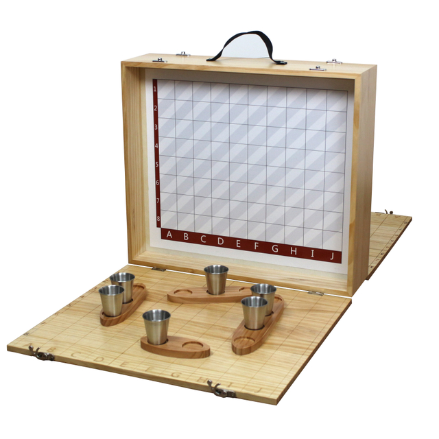 Battle shouts Table Drinking game large Battleship game set in one wooden box for party