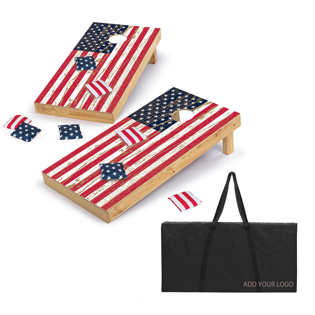 2x3 Solid Wood Premium Cornhole Sets 8 Bean Bag Toss Bags and Cornhole Boards