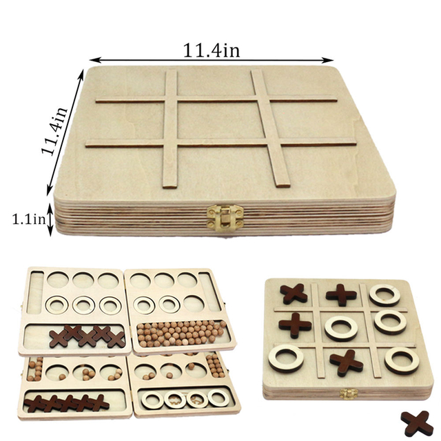  12" Custom Wooden Travel Mancala Tic Tac Toe 2 in 1 Classic Board Game XOXO Game.