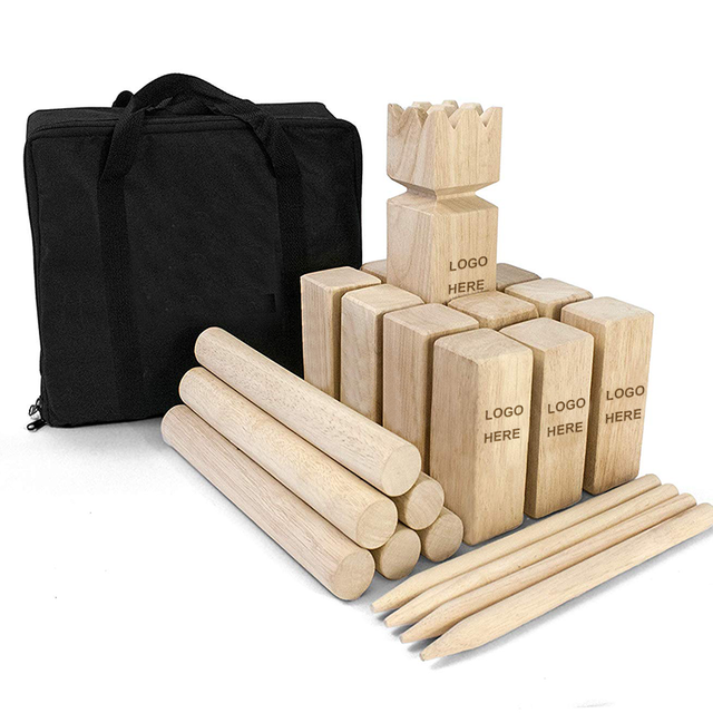 custom color and size Garden classic kubb game games set wooden outdoor kubb game