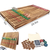  21 inches Solid Wood with 11 Metal Horses with 4 Dice and 2 Cards Finish Line Horse Racing Game Horse Race Board