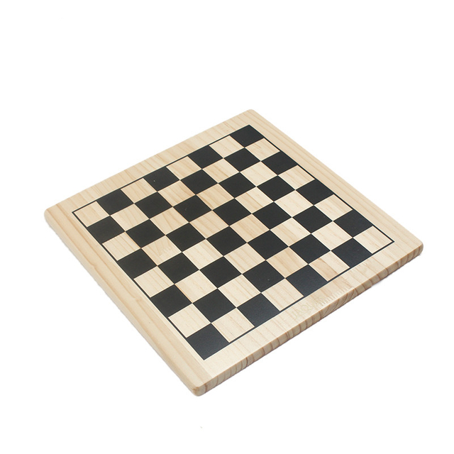 Chess Wooden Board Inlaid Wood Flat Game Set for Kids And Friends